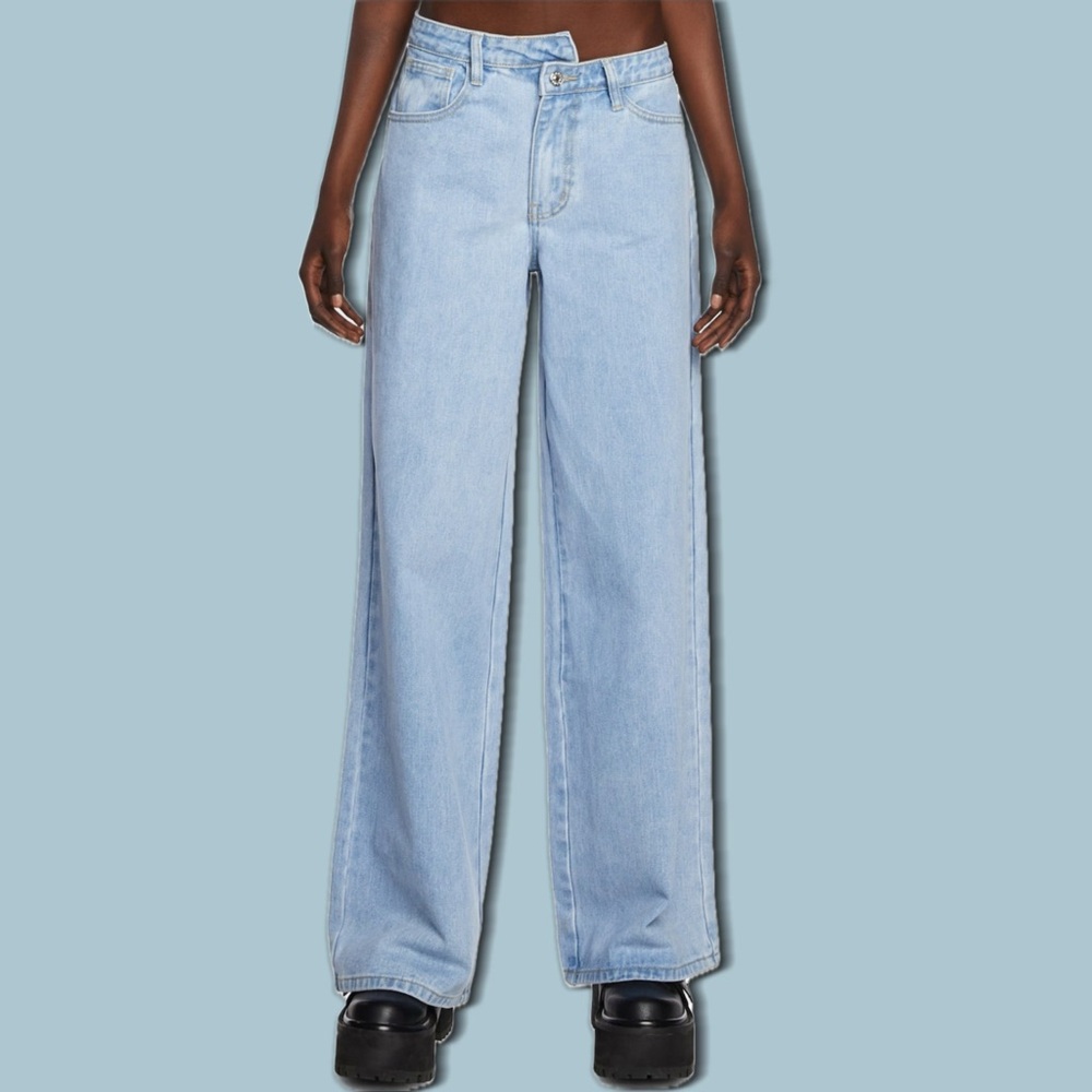 NWT Asymmetric Baggy Jeans MOMOKROM (dolls kill) XS